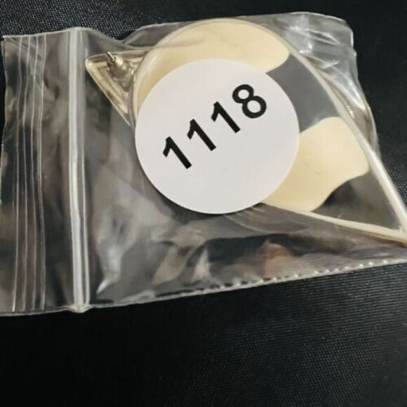 Vintage Large Black Off White Silver Tone Enamel Stud Earrings 80s 90s Y2K 1118 - Picture 5 of 5